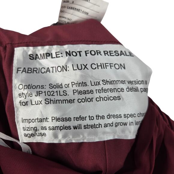 JENNY PARKHAM SZ 8 LUX CHIFFON MAROON V-NECK OPEN BACK BRIDESMAID MAXI DRESS - Picture 4 of 7